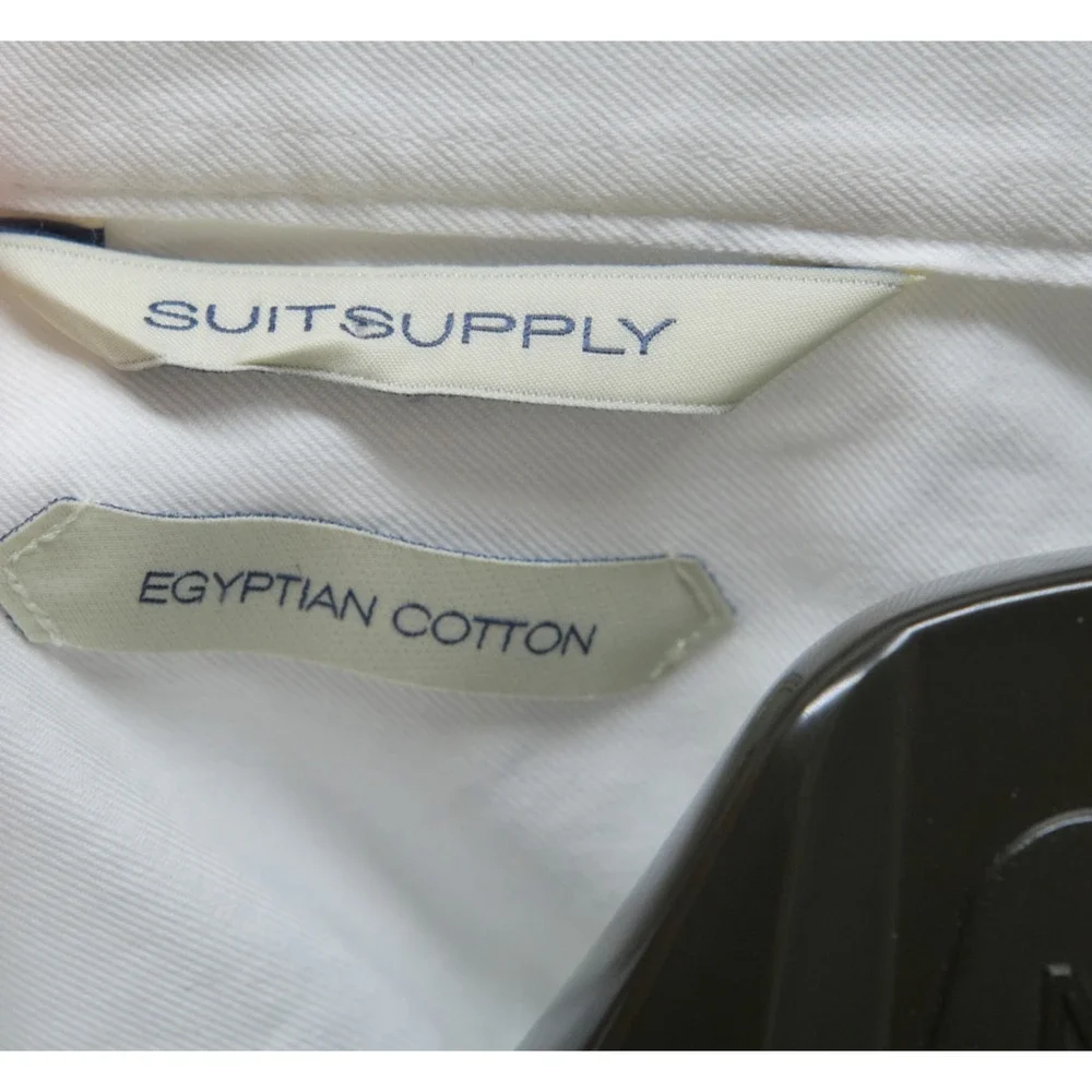 SUITSUPPLY Tuxedo Shirt Size 41 Slim Fit Formal Egyptian Cotton White Button Up